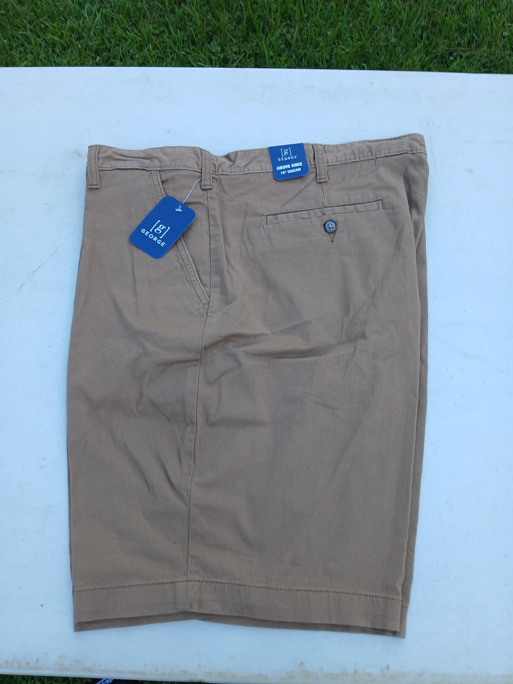 George Men's Tan Flat-Front Shorts